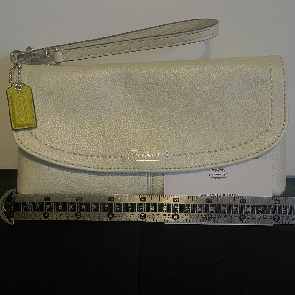 Coach Leather Flap Wristlet Clutch Bag